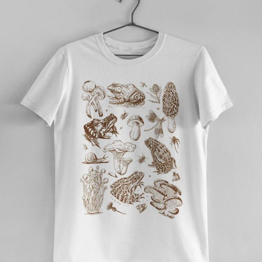 Frogs Mushrooms Botanical Cottagecore Shirt